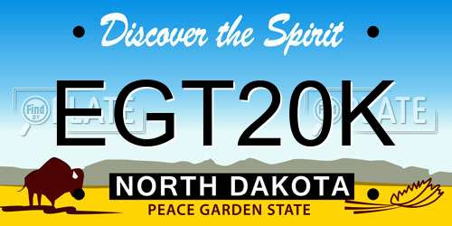 EGT20K North Dakota License Plate