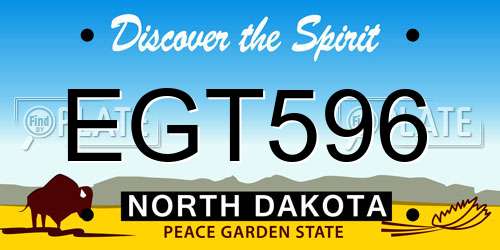 EGT596 North Dakota License Plate