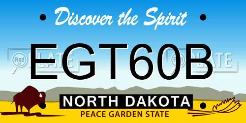 EGT60B North Dakota License Plate