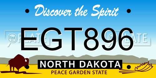 EGT896 North Dakota License Plate