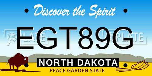 EGT89G North Dakota License Plate