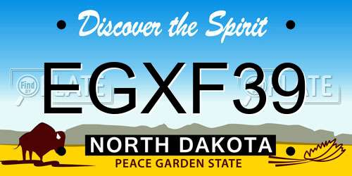 EGXF39 North Dakota License Plate