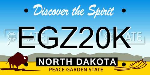 EGZ20K North Dakota License Plate