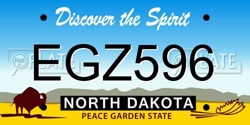 EGZ596 North Dakota License Plate