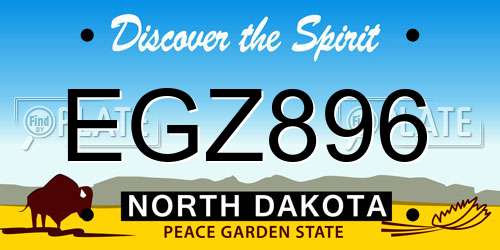 EGZ896 North Dakota License Plate