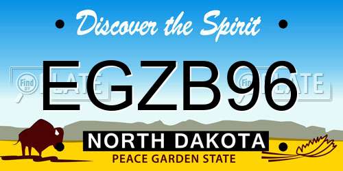 EGZB96 North Dakota License Plate