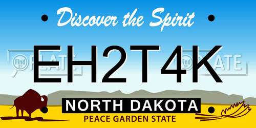 EH2T4K North Dakota License Plate