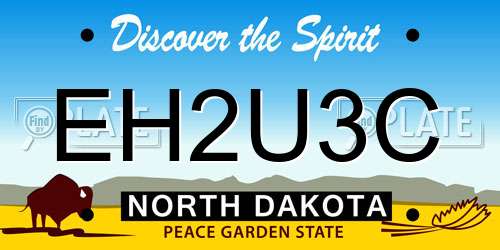EH2U3C North Dakota License Plate