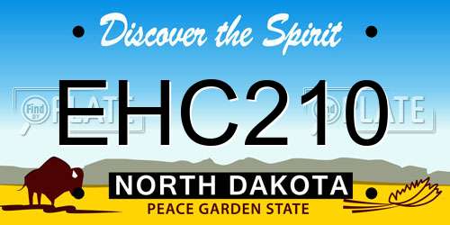 EHC210 North Dakota License Plate