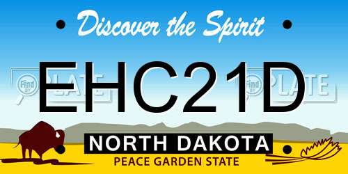 EHC21D North Dakota License Plate
