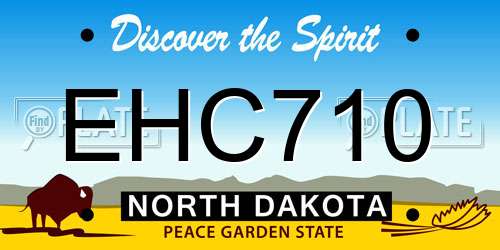 EHC710 North Dakota License Plate