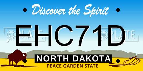EHC71D North Dakota License Plate