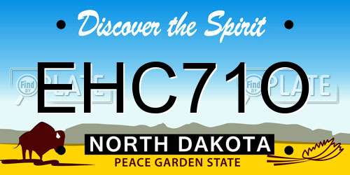 EHC71O North Dakota License Plate