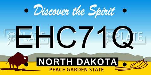 EHC71Q North Dakota License Plate