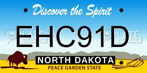 EHC91D North Dakota License Plate