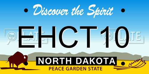 EHCT10 North Dakota License Plate