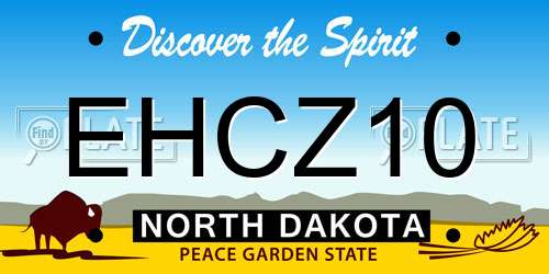 EHCZ10 North Dakota License Plate