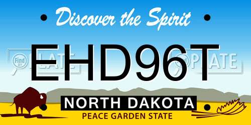 EHD96T North Dakota License Plate