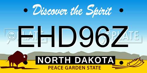 EHD96Z North Dakota License Plate