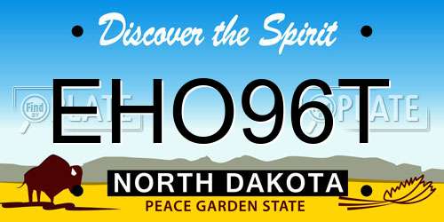 EHO96T North Dakota License Plate