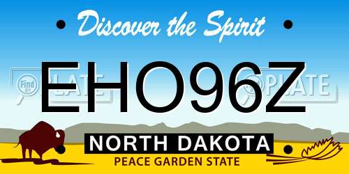 EHO96Z North Dakota License Plate