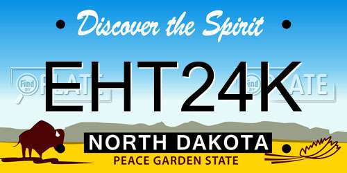 EHT24K North Dakota License Plate