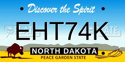 EHT74K North Dakota License Plate
