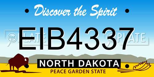 EIB4337 North Dakota License Plate