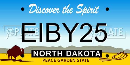 EIBY25 North Dakota License Plate