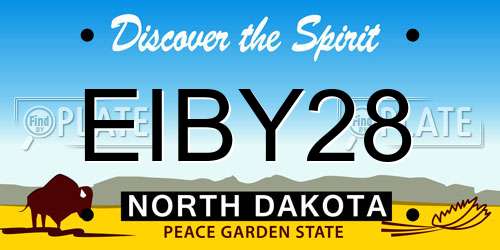 EIBY28 North Dakota License Plate
