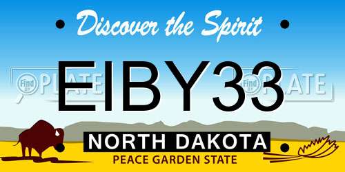 EIBY33 North Dakota License Plate
