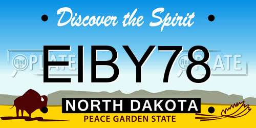 EIBY78 North Dakota License Plate