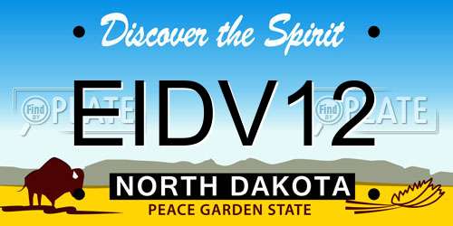 EIDV12 North Dakota License Plate
