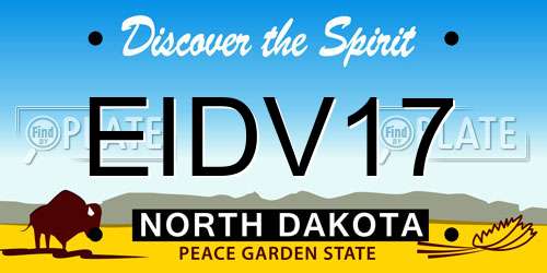 EIDV17 North Dakota License Plate