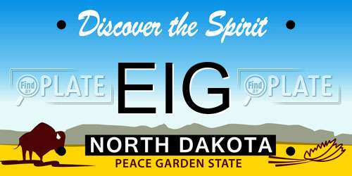 EIG North Dakota License Plate