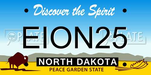 EION25 North Dakota License Plate