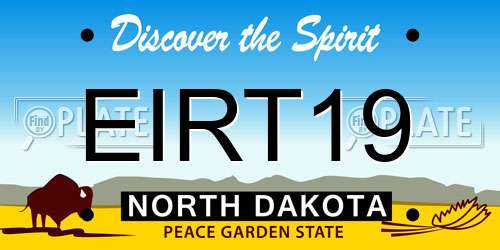 EIRT19 North Dakota License Plate