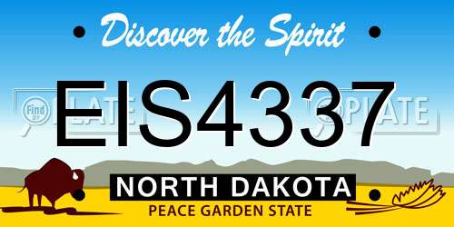 EIS4337 North Dakota License Plate