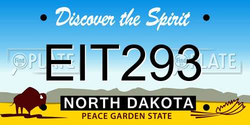 EIT293 North Dakota License Plate