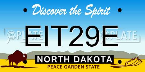EIT29E North Dakota License Plate