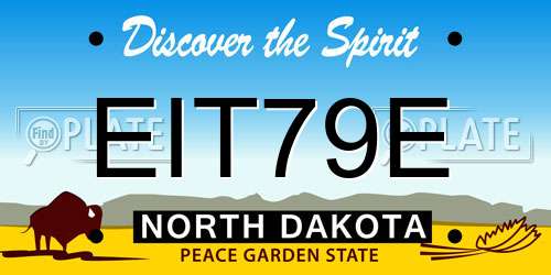 EIT79E North Dakota License Plate