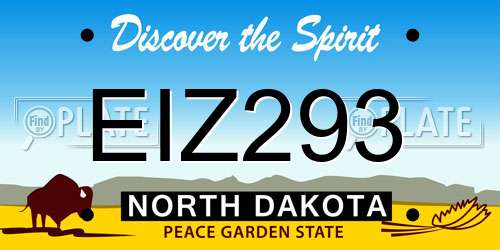 EIZ293 North Dakota License Plate