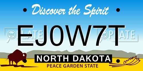EJ0W7T North Dakota License Plate