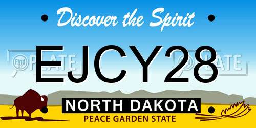 EJCY28 North Dakota License Plate