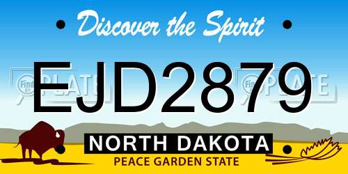 EJD2879 North Dakota License Plate