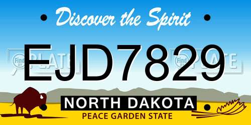 EJD7829 North Dakota License Plate