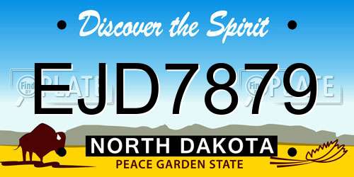 EJD7879 North Dakota License Plate