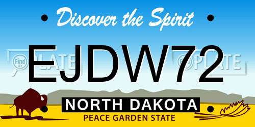 EJDW72 North Dakota License Plate