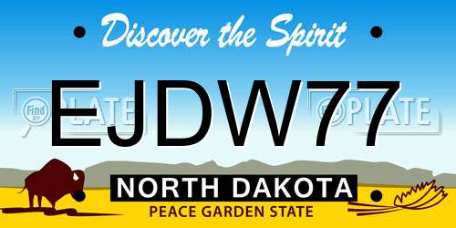 EJDW77 North Dakota License Plate