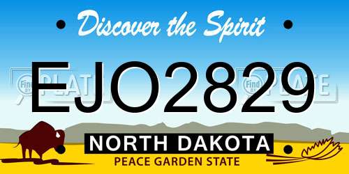 EJO2829 North Dakota License Plate